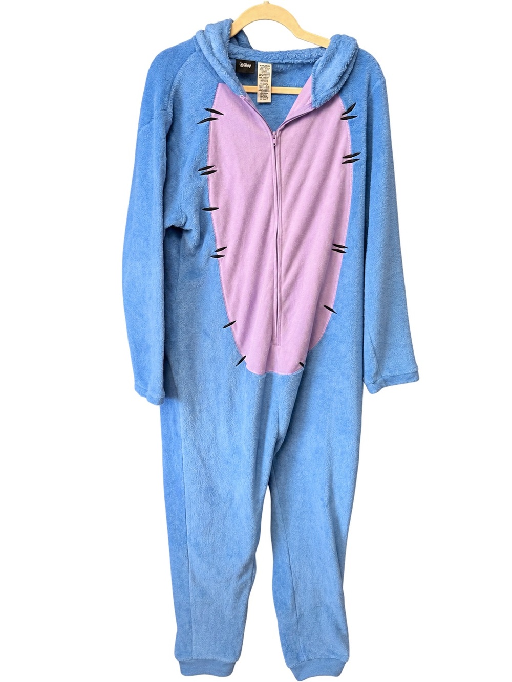 Disney Eeyore Adult Plush Onesie Costume Blue Purple Hooded Pajamas
